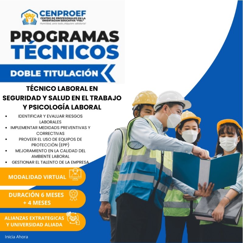 Técnico Laboral en Seguridad y Salud en el Trabajo 